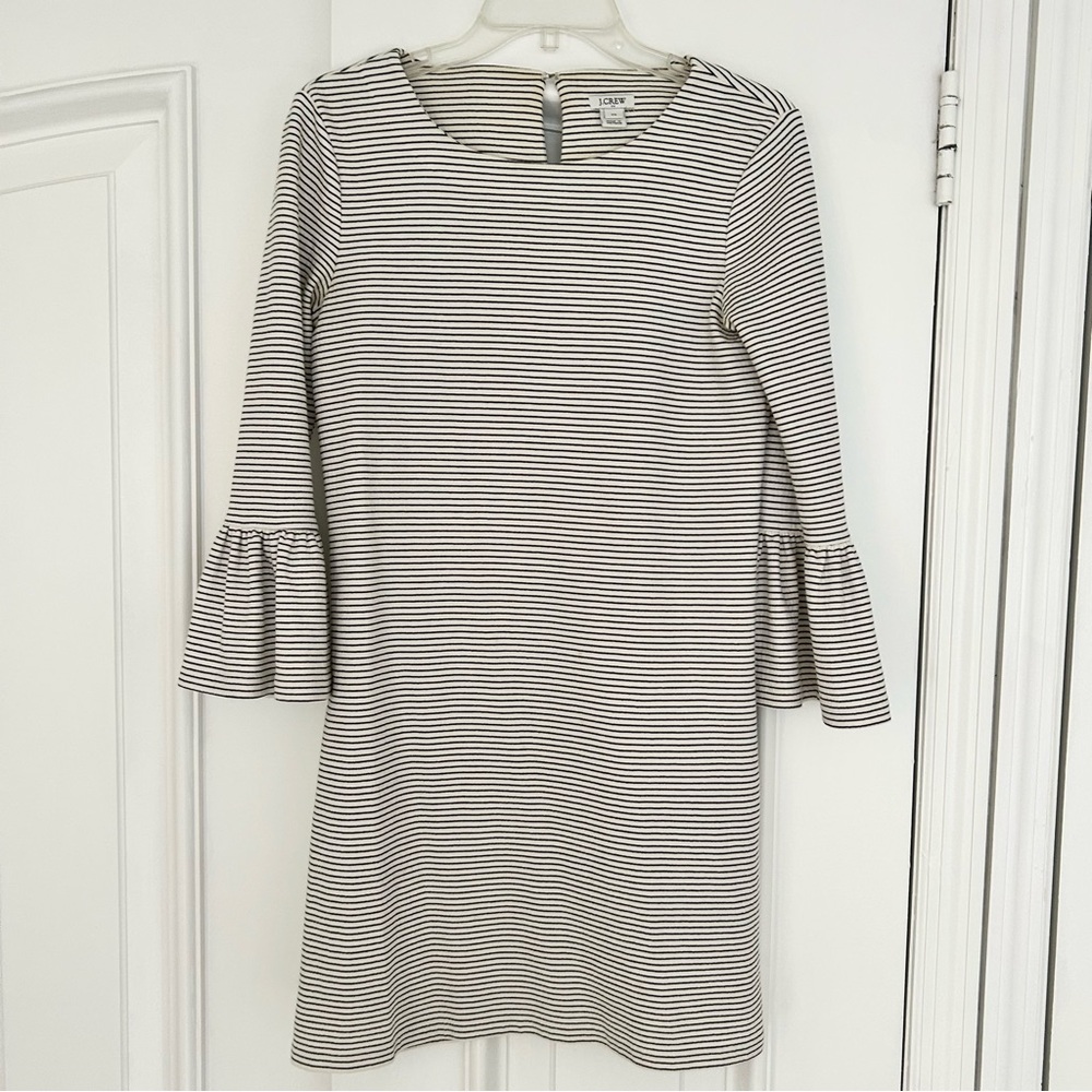 J. Crew Black / White Sheath Dress with Bell Sleeves Size XS